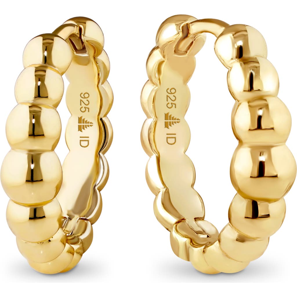 Devata Beaded Ball Hoop Earrings In Gold