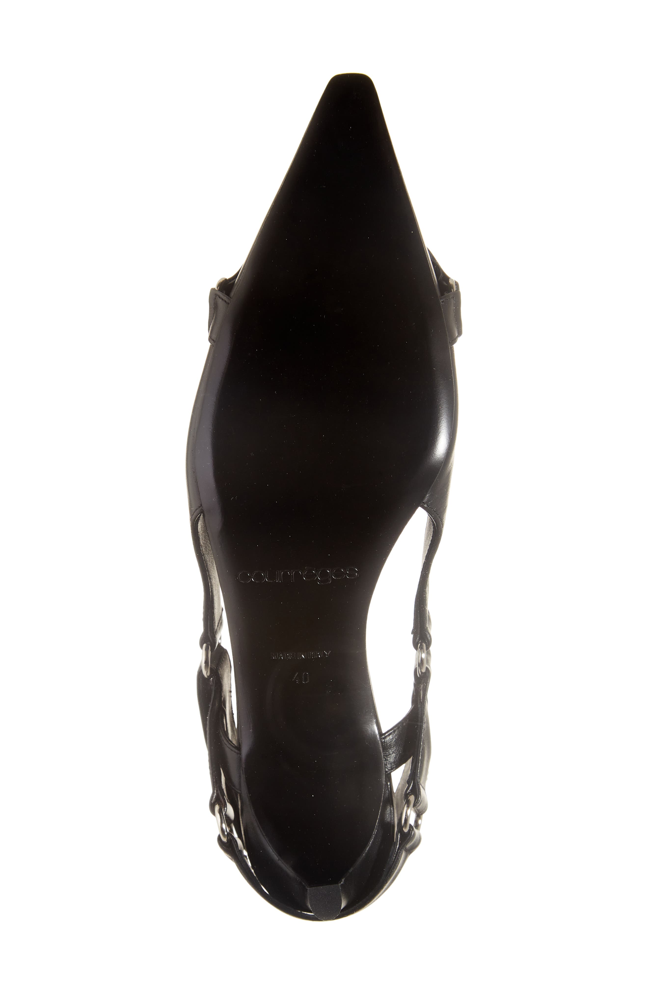 Courrèges Racer Leather Slingback Pump, Alternate, color, 