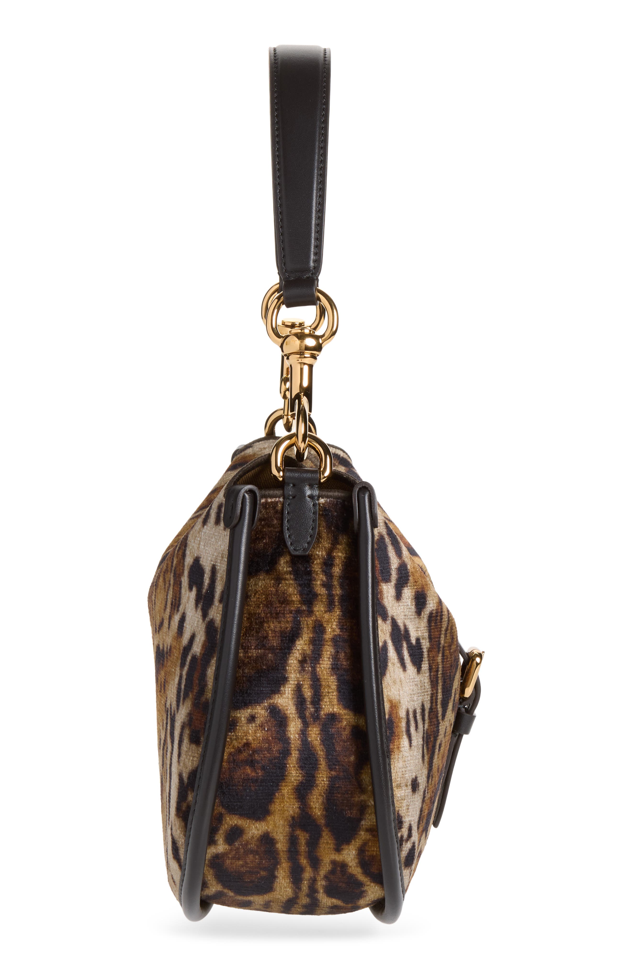 Animal Print Velvet Shoulder Bag, Alternate, color, PRINT ON BEIGE BASE