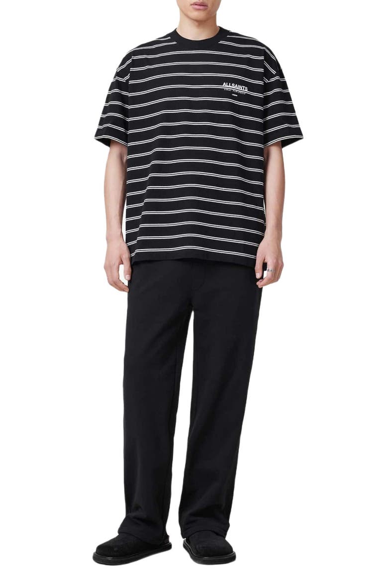 Underground Stripe T-Shirt, Alternate, color, JET BLACK / CHALK WHITE
