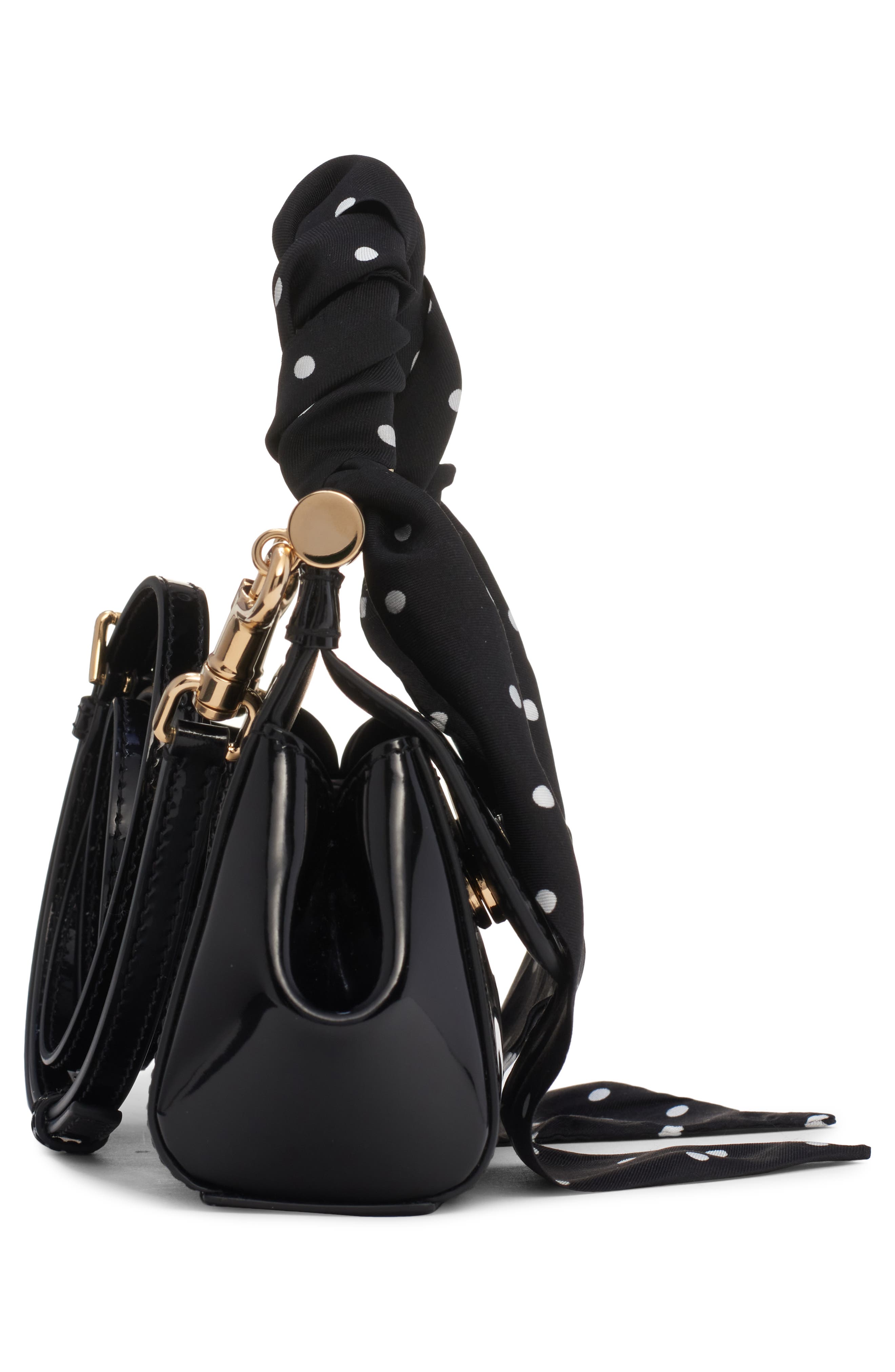 Dolce&Gabbana Sicily East/West Leather Satchel with Scarf, Alternate, color, Hwzqn Nero