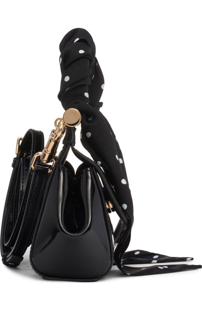 Dolce&Gabbana Sicily East/West Leather Satchel with Scarf, Alternate, color, Hwzqn Nero