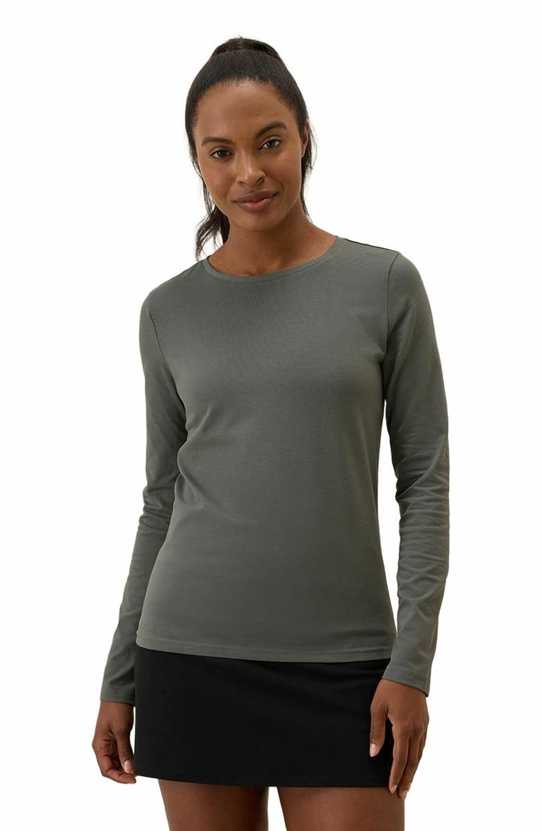 Pact Luxe Stretch Jersey Slim Long Sleeve Tee, Main, color, Castor Grey