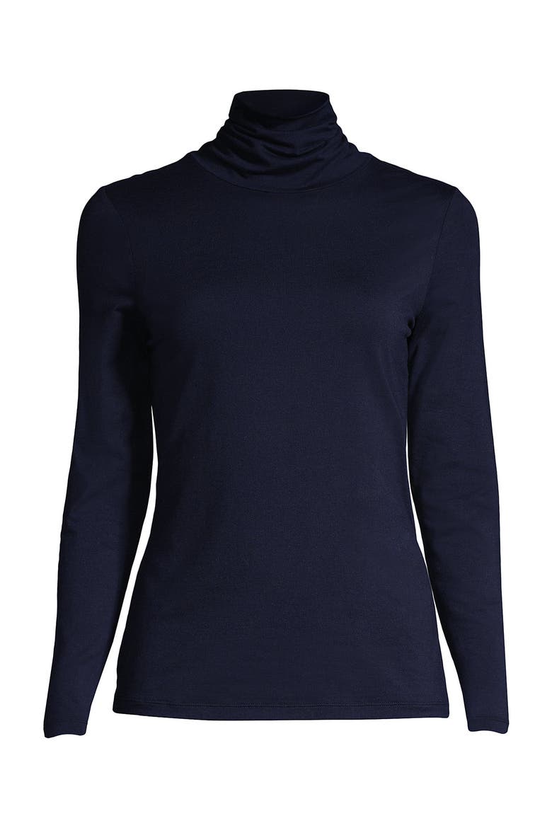 Lightweight Jersey Skimming Long Sleeve Turtleneck, Alternate, color, Radiant Navy
