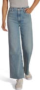 Favorite Daughter The Mischa Raw Hem Super High Waist Wide Leg Jeans