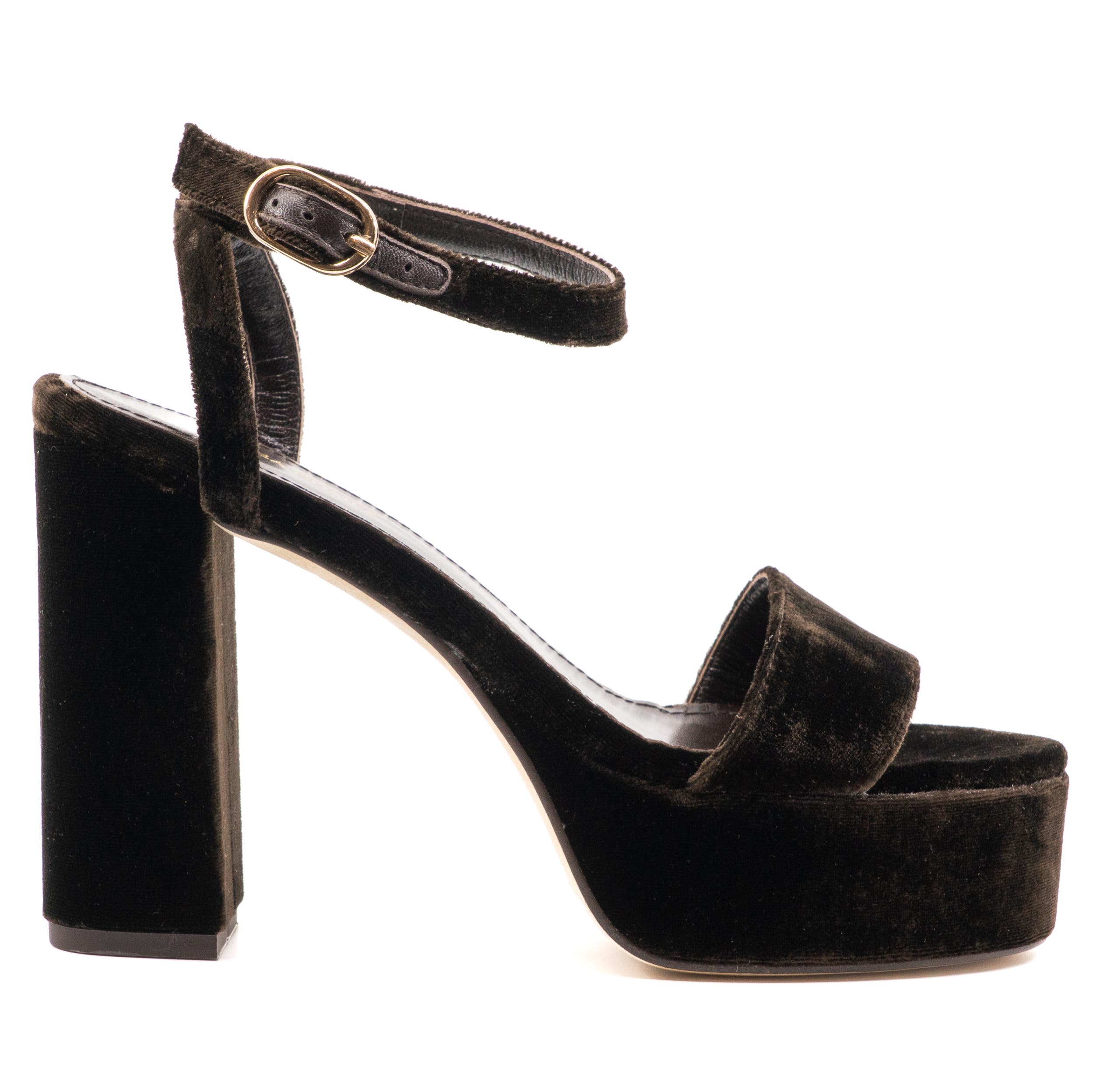 Andrea Gomez Becka Velvet Sandal, Main, color, Chocolate