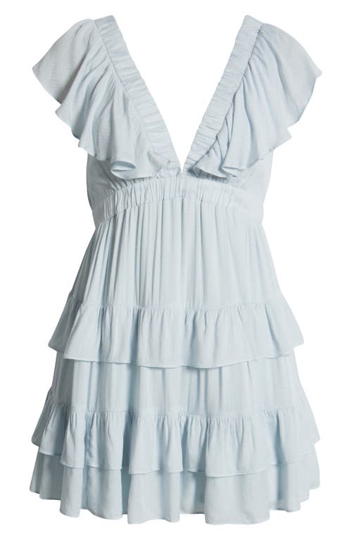 Bp. Ruffle Trim Minidress In Blue Illusion