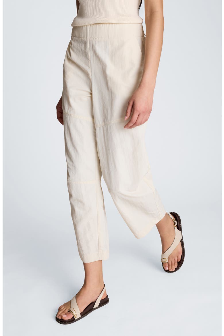 Barrel Leg Pull-On Nylon Pants, Alternate, color, OYSTER