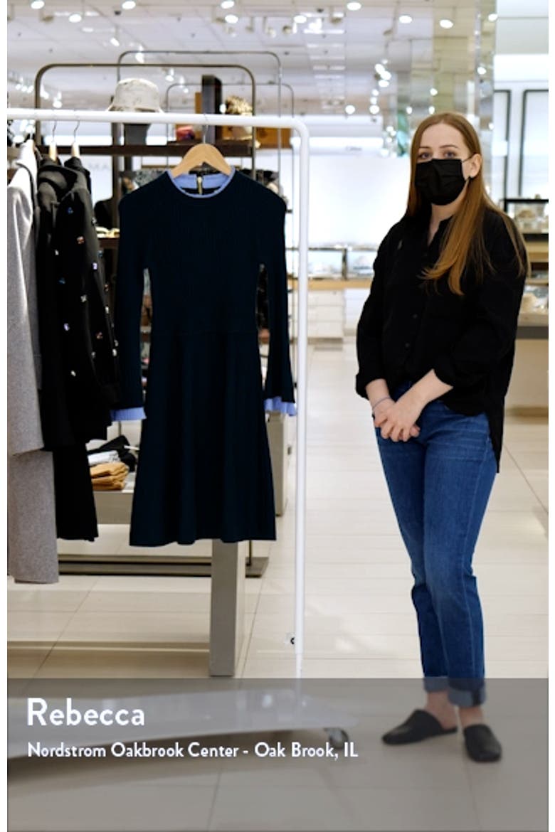 Long Sleeve Fit & Flare Sweater Minidress video