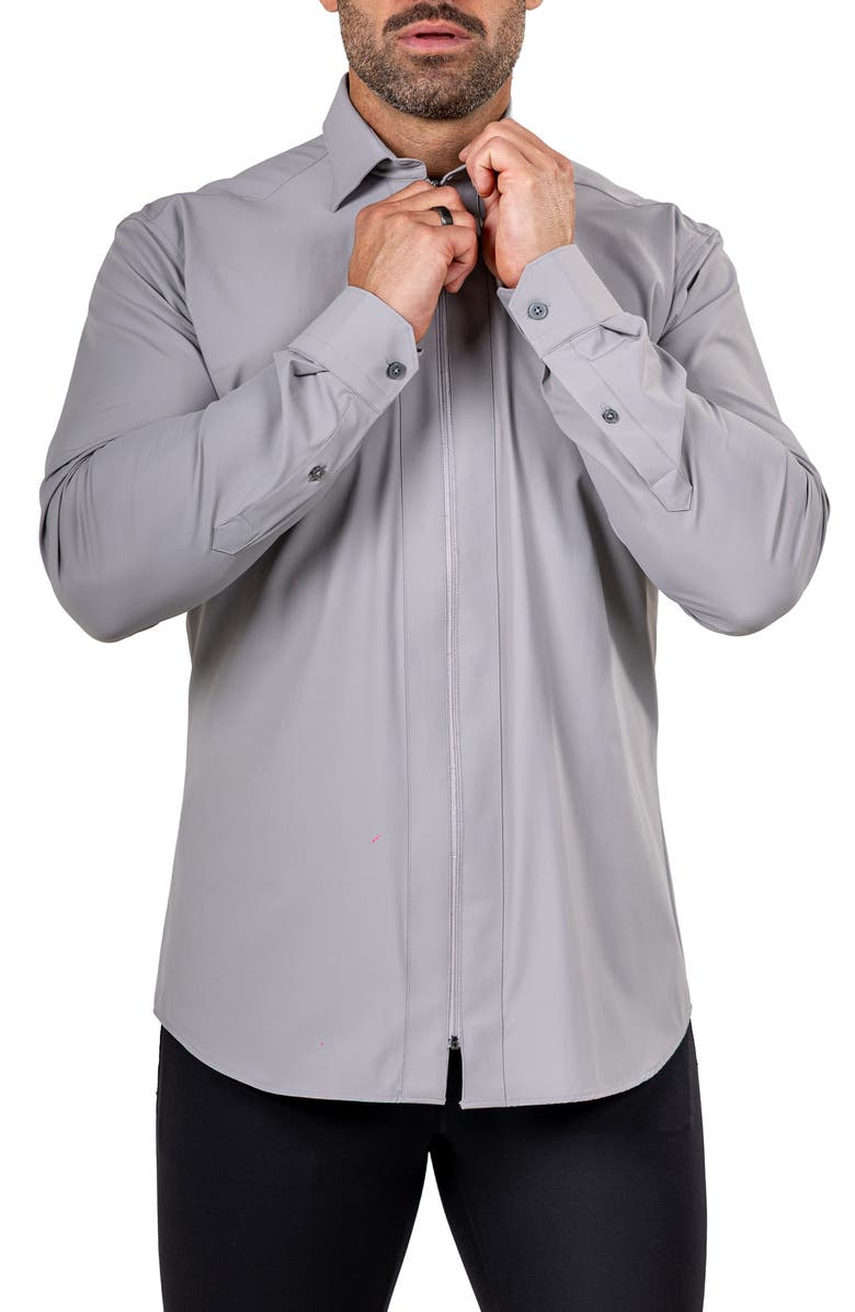 Maceoo FibZip Marthyr Knit Zip-Up Shirt, Alternate, color, 