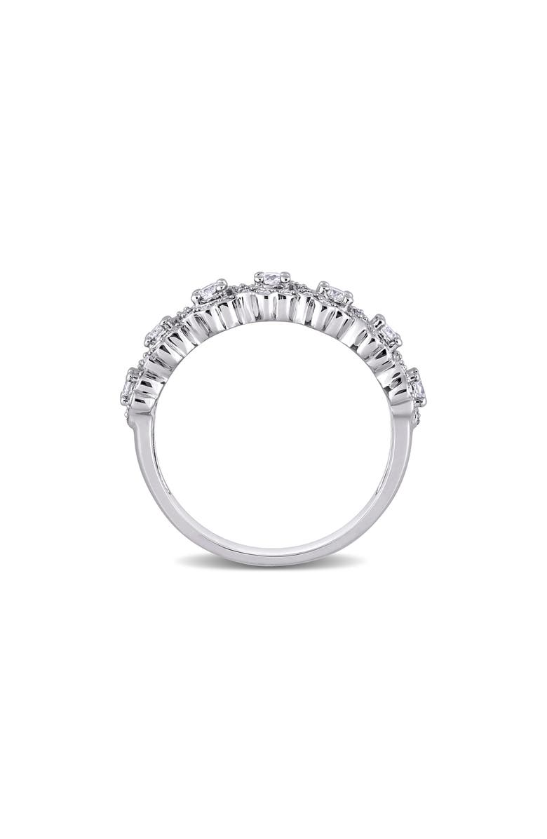 DELMAR Diamond Halo Semi Eternity Ring - 0.5ct., Alternate, color, White Gold