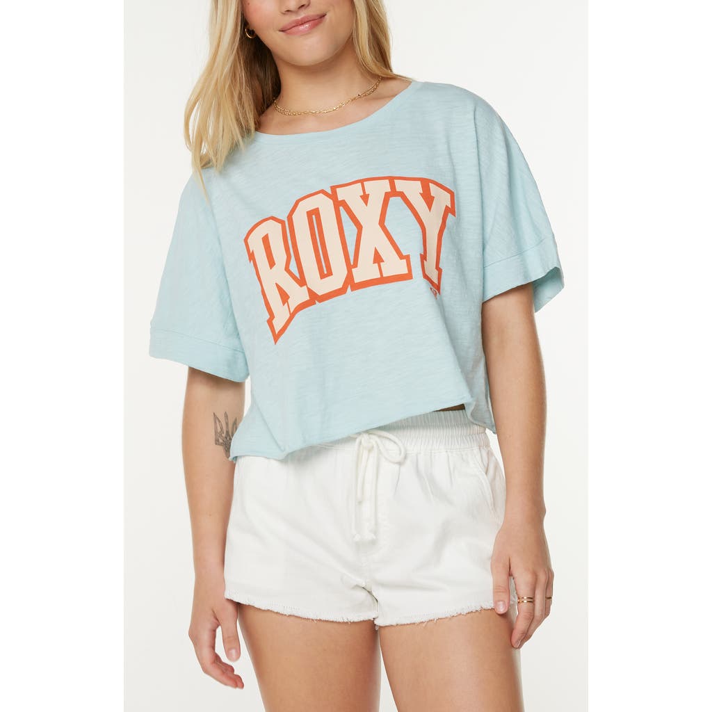 Roxy College Oversize Crop Cotton Graphic T-shirt
