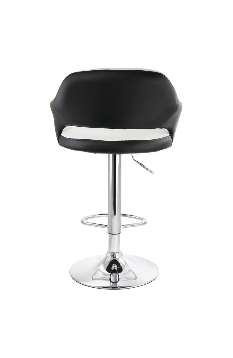 Elama 2 Piece Tufted Faux Leather Two Tone Adjustable Bar Stool, Alternate, color, Black