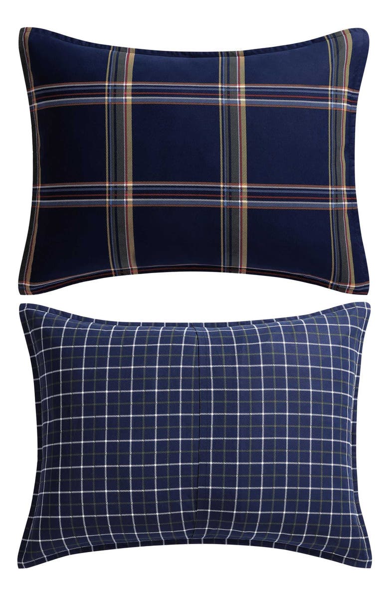 Tommy Hilfiger Beacon Plaid Cotton Percale Comforter & Shams Set, Alternate, color, Navy Blue/ Dark Yellow