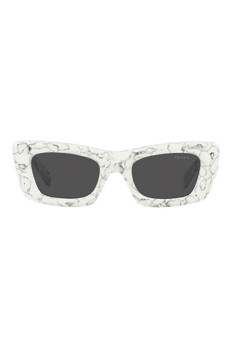 50mm Square Sunglasses, Main, color, MATTE WHITE