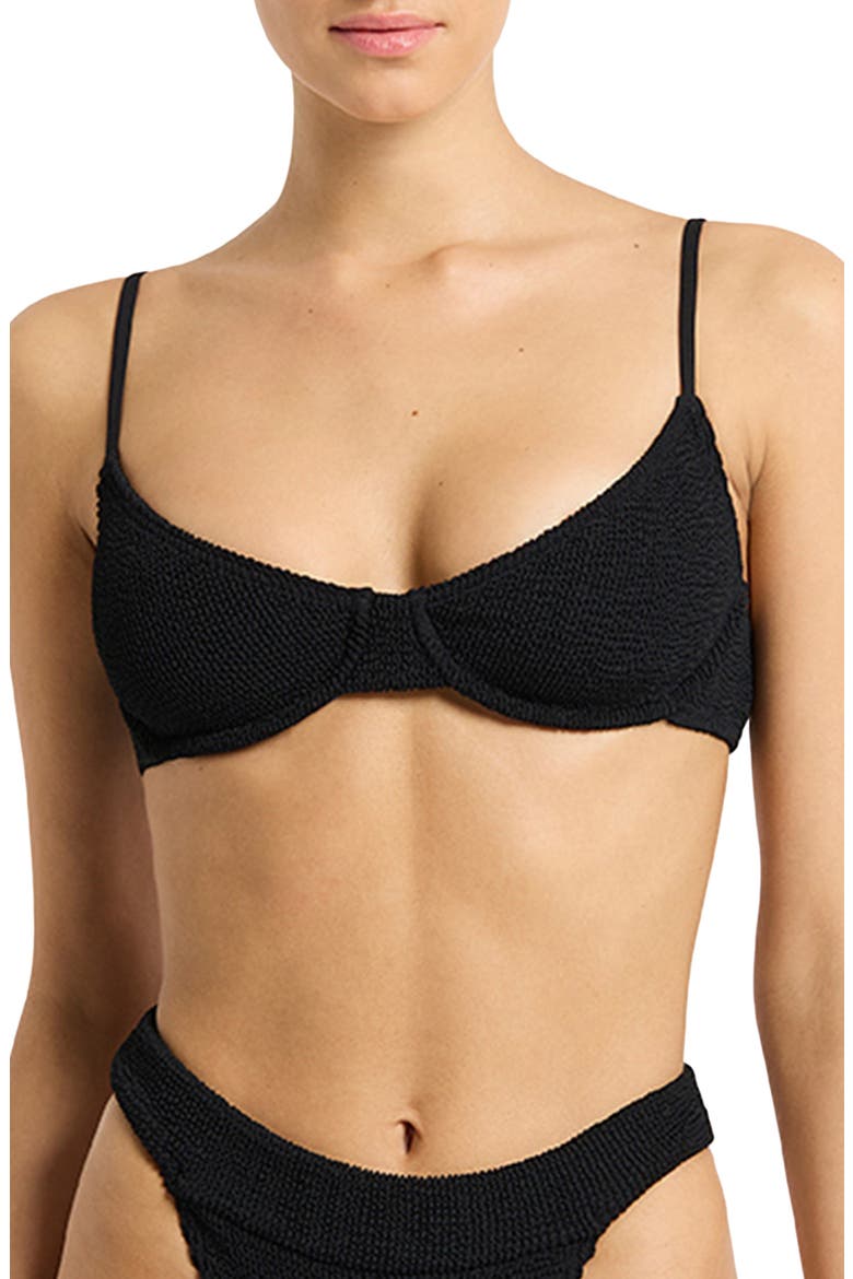 Gracie Balconette Bikini Top, Main, color, BLACK ECO