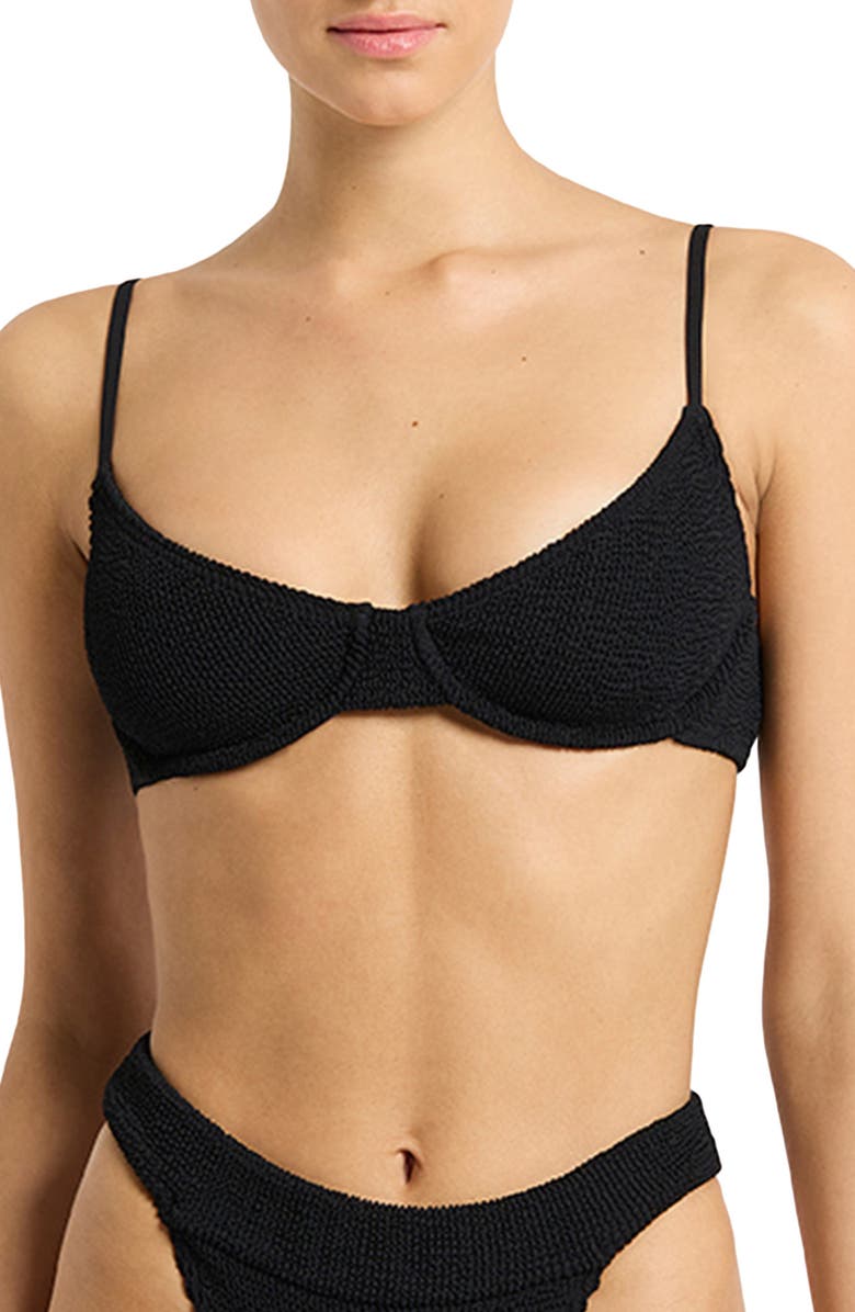 bond-eye Gracie Balconette Bikini Top, Main, color, Black Eco