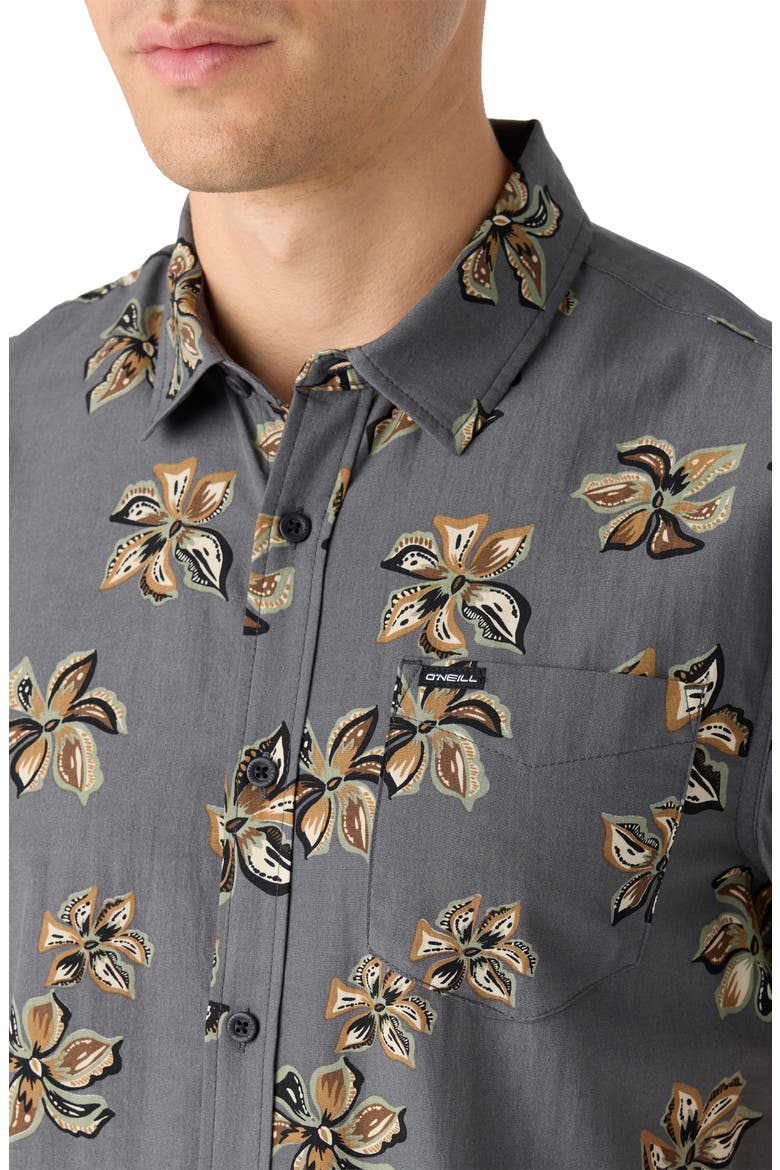 Oasis Eco Modern Slim Fit Short Sleeve Button-Up Shirt, Alternate, color, GRAPHITE 2