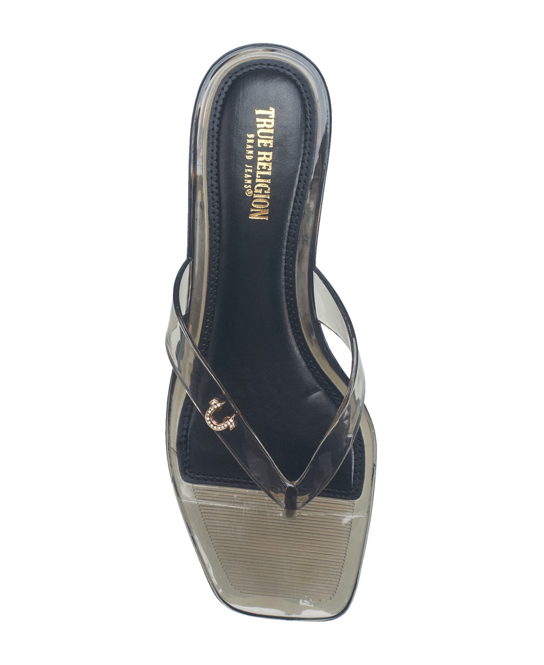 True Religion Jelly Thong Strap Heel, Alternate, color, Black