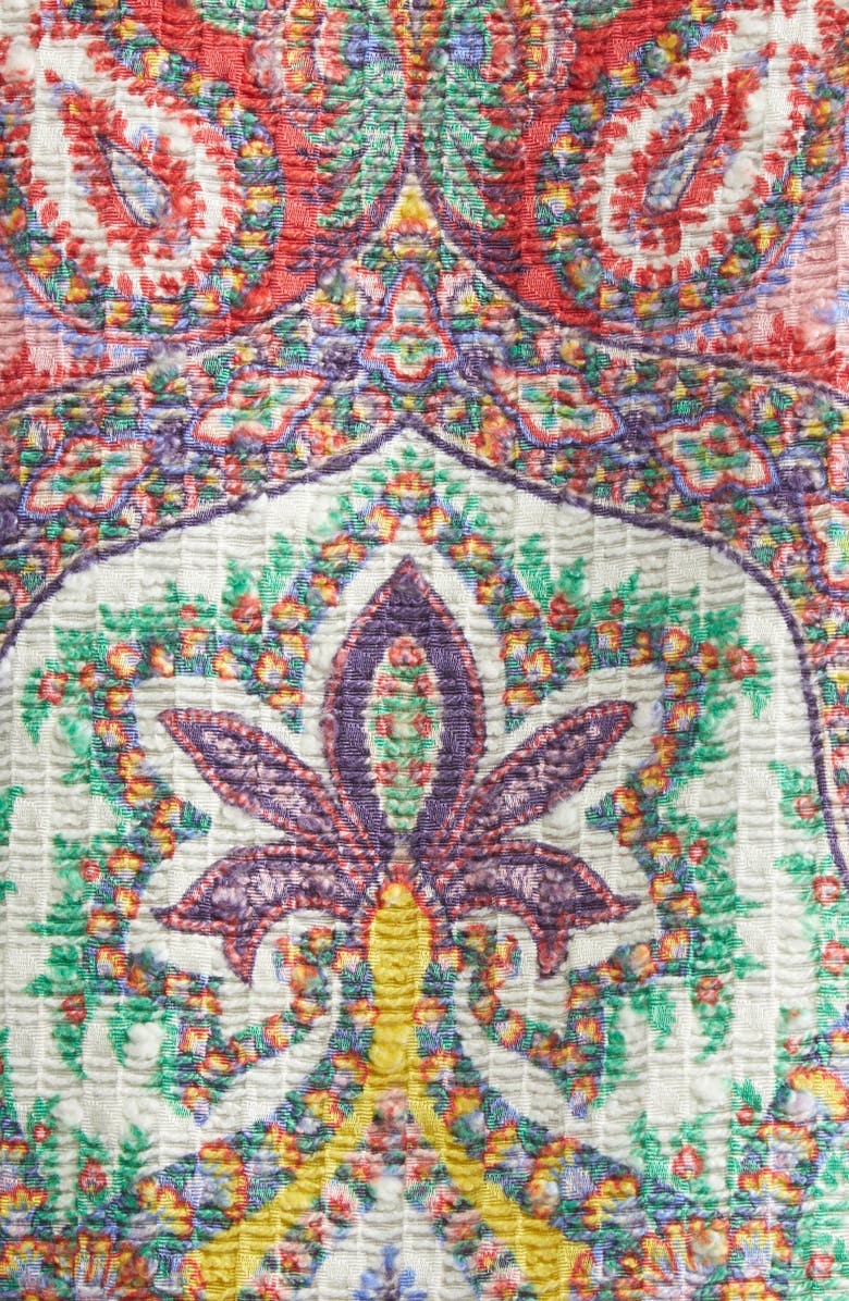 Etro Paisley Short Sleeve Crop Jacket, Alternate, color, Print On White Base