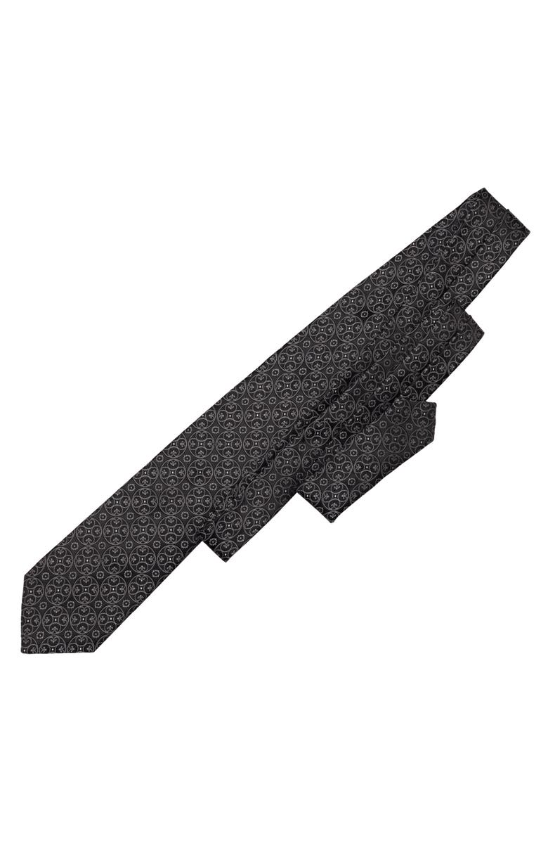 Elizabetta Palladio - Silk Jacquard Tie for Men, Alternate, color, Black