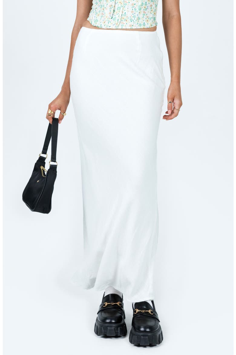 Jodie Linen Blend Maxi Skirt, Main, color, WHITE