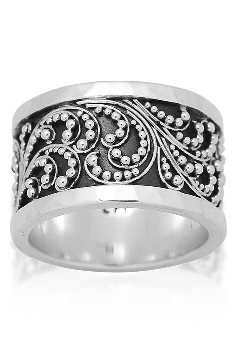 Lois Hill Sterling Silver Granulation Wide Band Ring - Size 7, Main, color, 