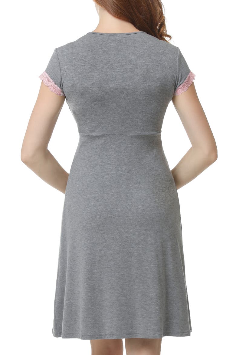 Jenny Maternity/Nursing Nightgown, Alternate, color, DARK HEATHER GRAY