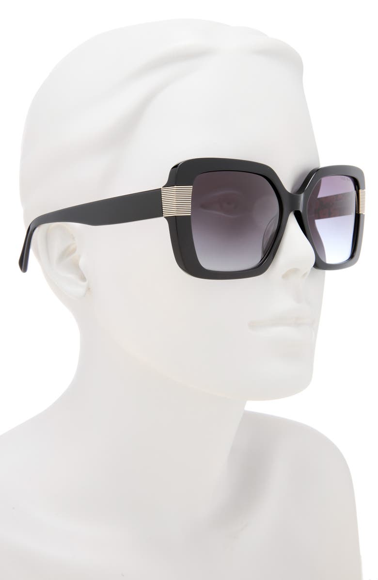 Ted Baker 56mm Gradient Square Sunglasses, Alternate, color, Black