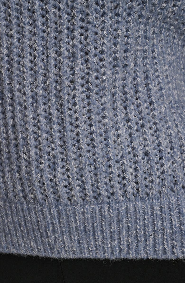 Donna Karan New York Open Stitch Crewneck Sweater, Alternate, color, Tempest