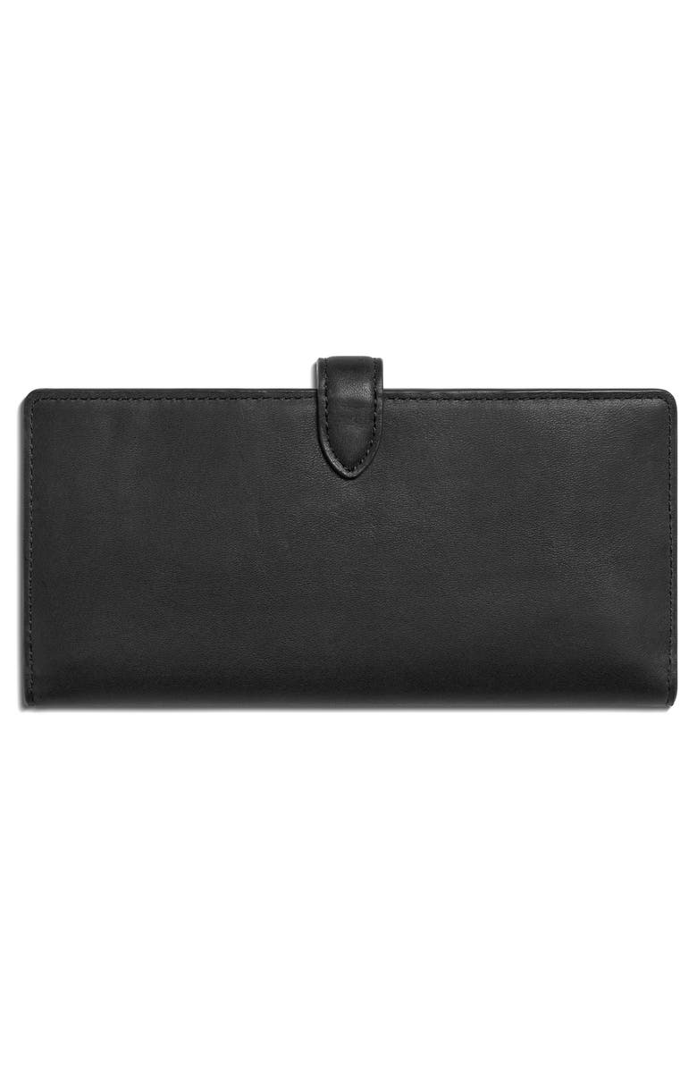 Shinola Continental Leather Snap Wallet, Alternate, color, Black