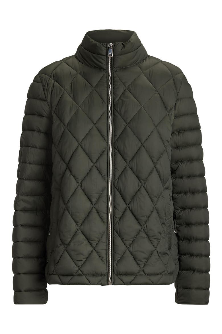 Mixed Quilted Puffer Jacket, Alternate, color, LODEN