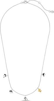 Crislu x Peanuts® Snoopy & Woodstock Charm Station Necklace