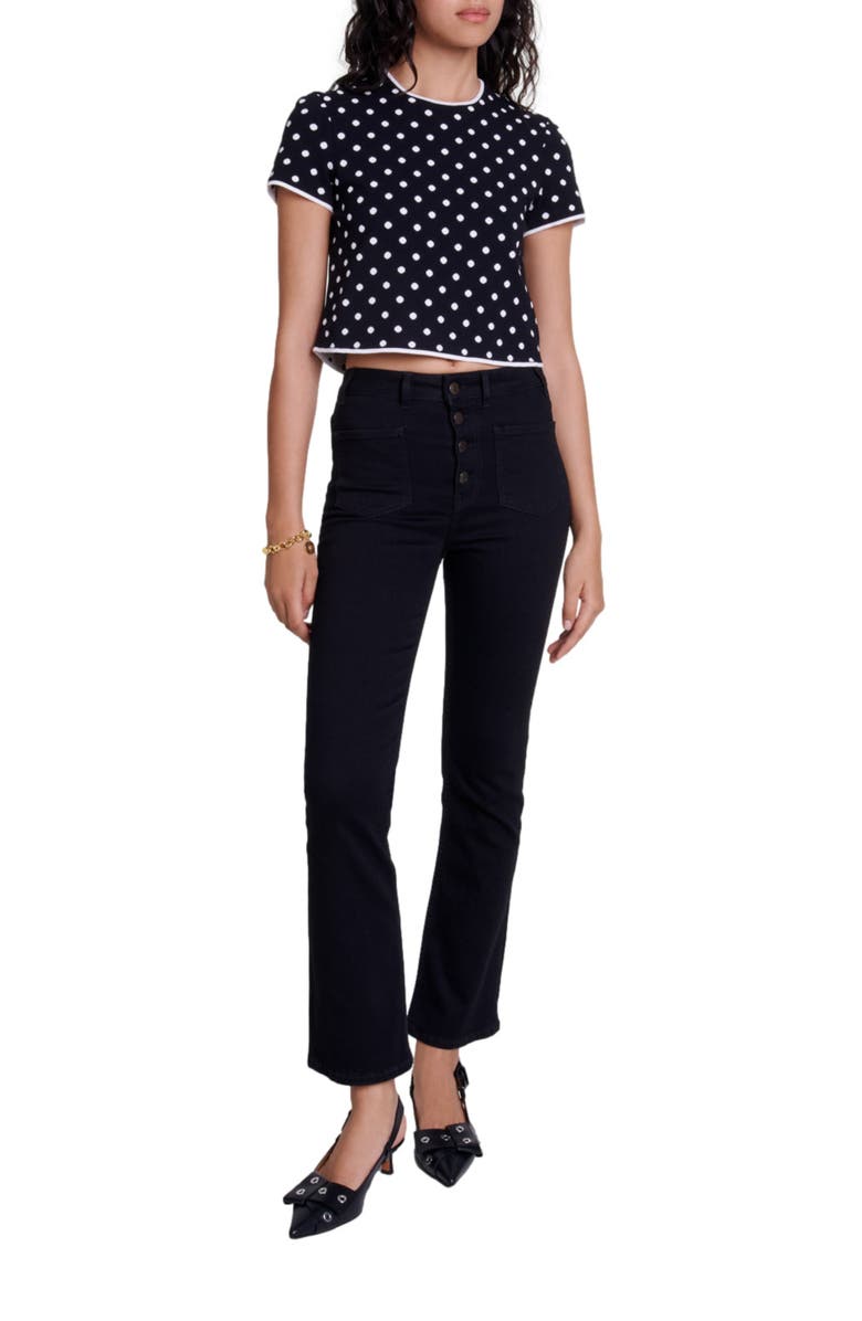 maje Fancy knit top, Alternate, color, 