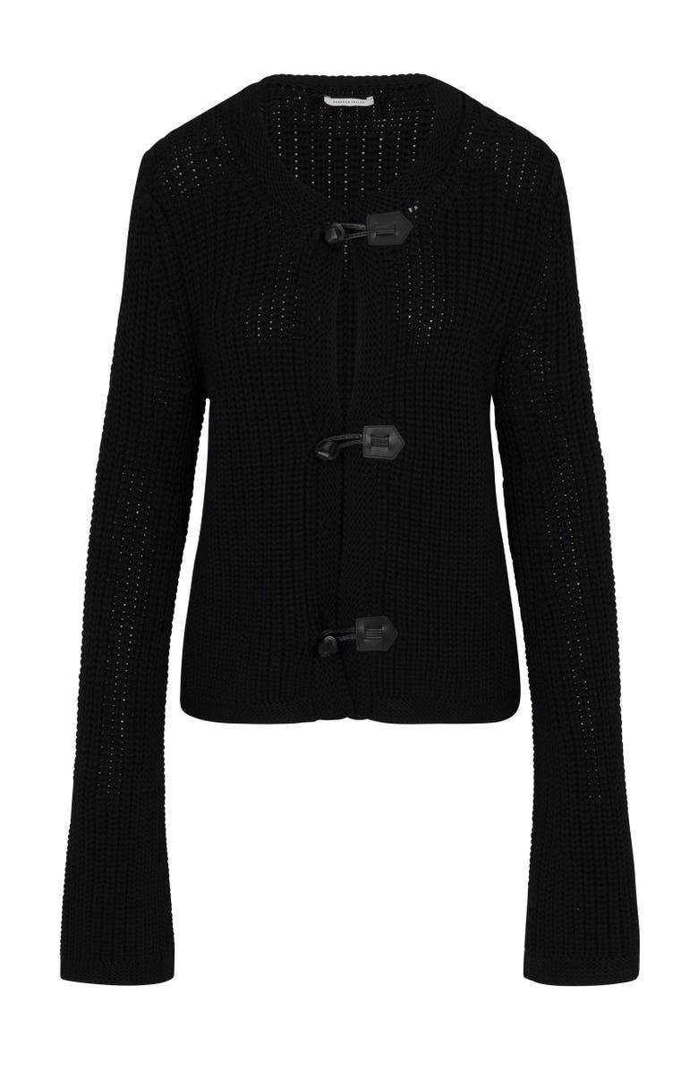 Rebecca Taylor Novlety Wool Toggle Cardi, Alternate, color, Black