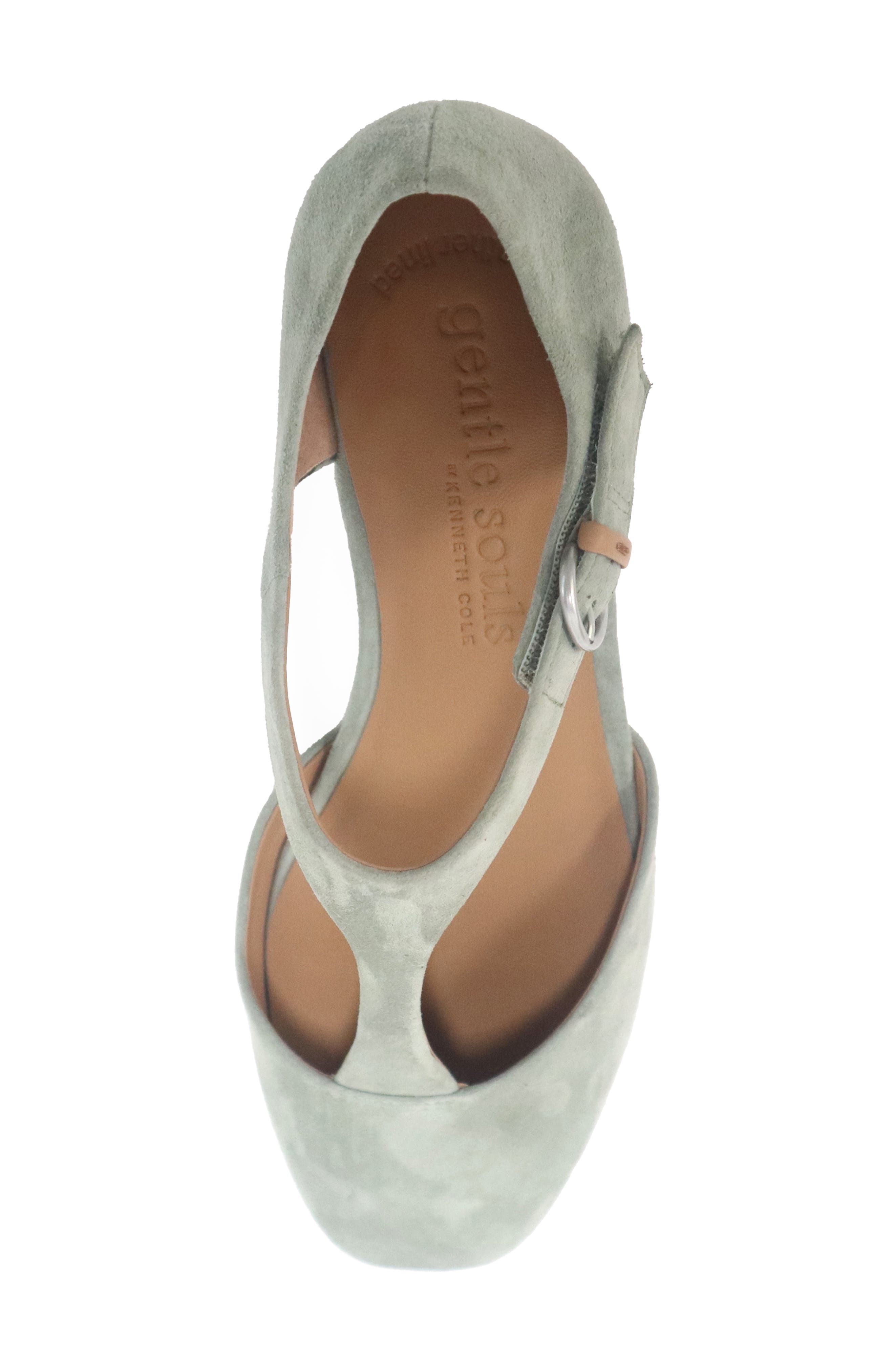 Wyatt T-Strap Flat, Alternate, color, SAGE SUEDE