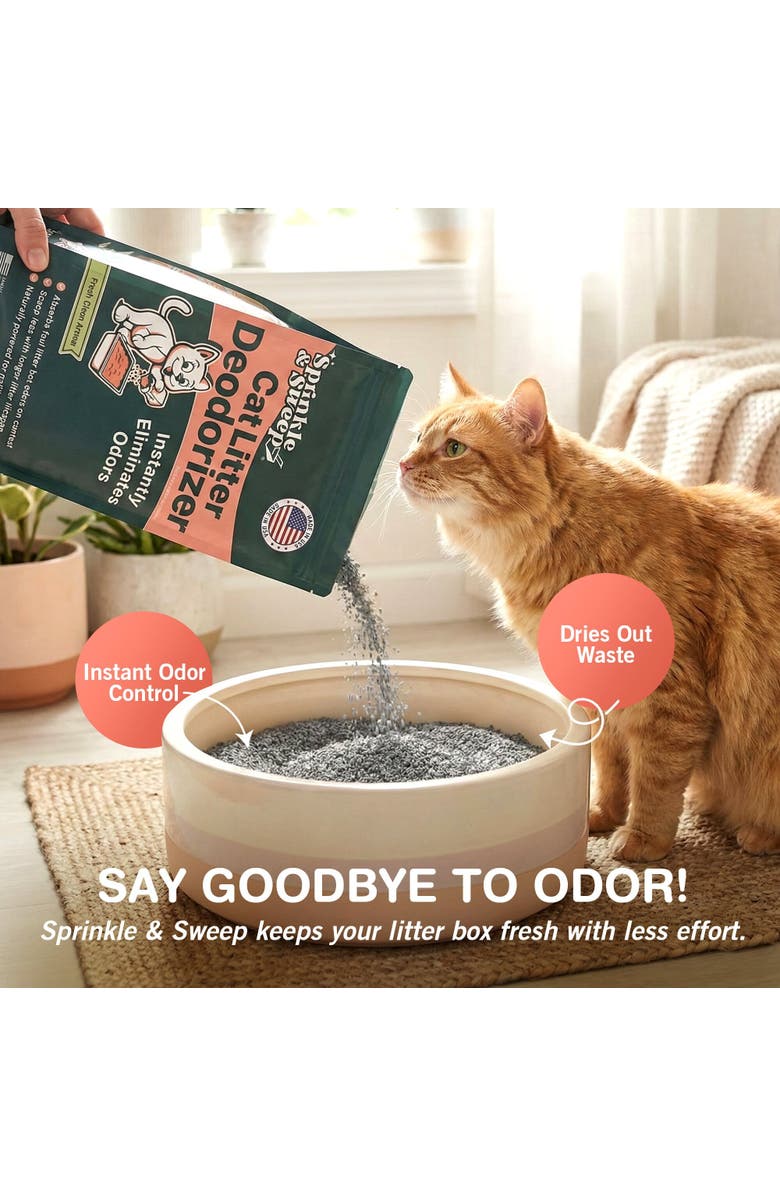 Sprinkle & Sweep Litter Box Deodorizer 4 Pack, 8oz Bags, Alternate, color, Green