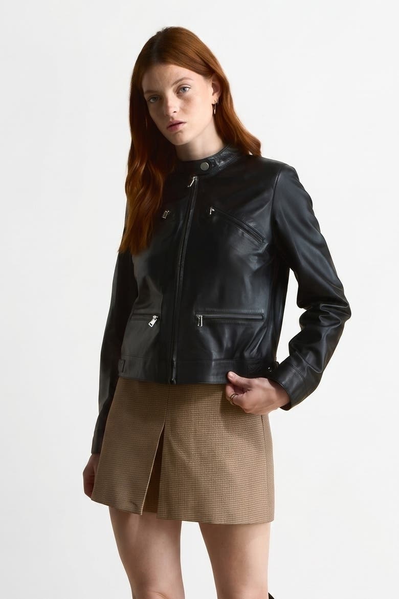 Blair Leather Jacket, Alternate, color, Black