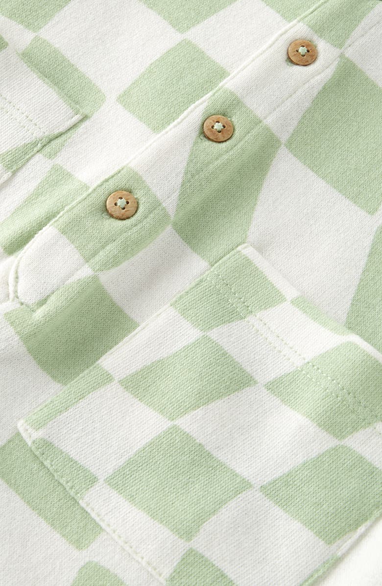 Tucker + Tate Front Pocket Romper, Alternate, color, Green Quiet Checker Wave