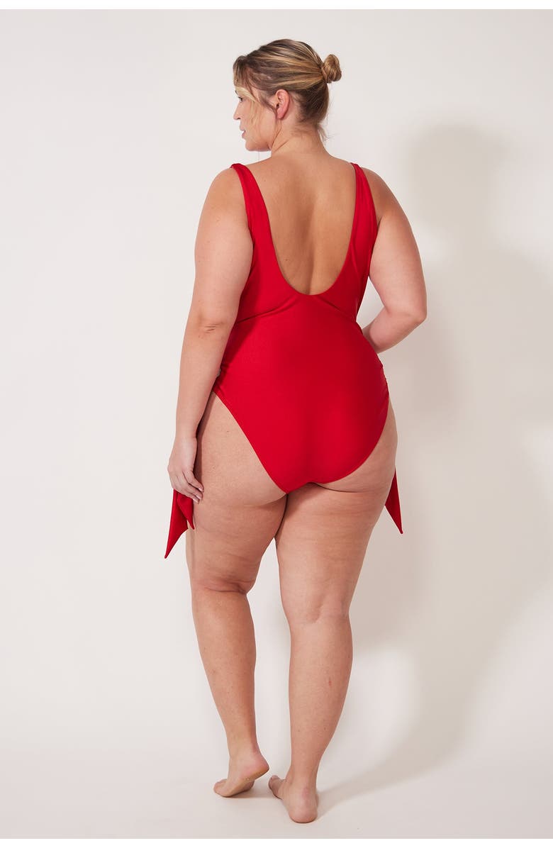 Villa Fresca Andi One-Piece Swimsuit, Alternate, color, Crimson