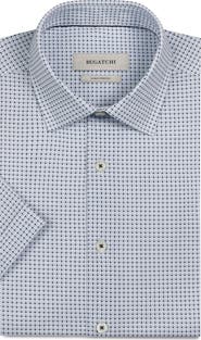 Bugatchi Miles OoohCotton® Neat Dot Print Short Sleeve Button-Up Shirt