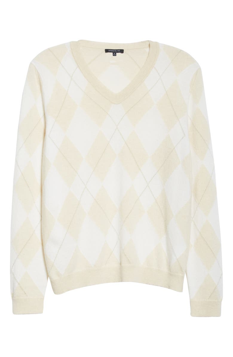 Lafayette 148 New York Metallic Argyle Sweater, Alternate, color, 