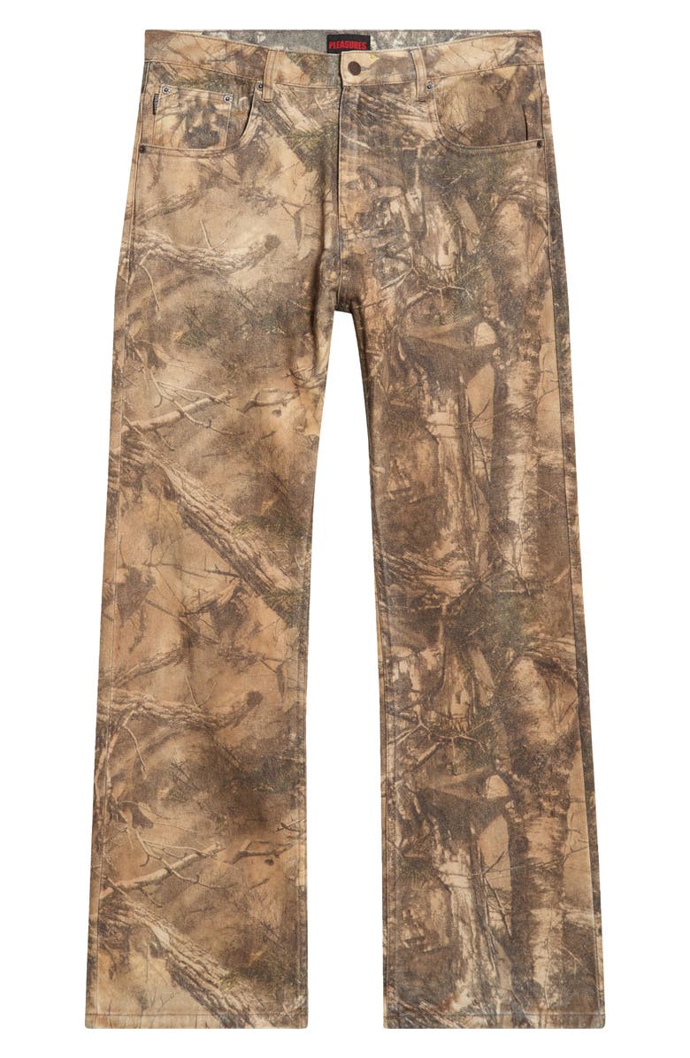 PLEASURES x Realtree Hendrix Flared Jeans, Main, color, Brown Tree