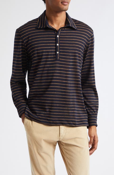 Stripe Long Sleeve Polo