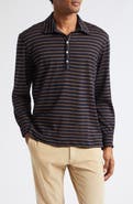 Massimo Alba Stripe Long Sleeve Polo