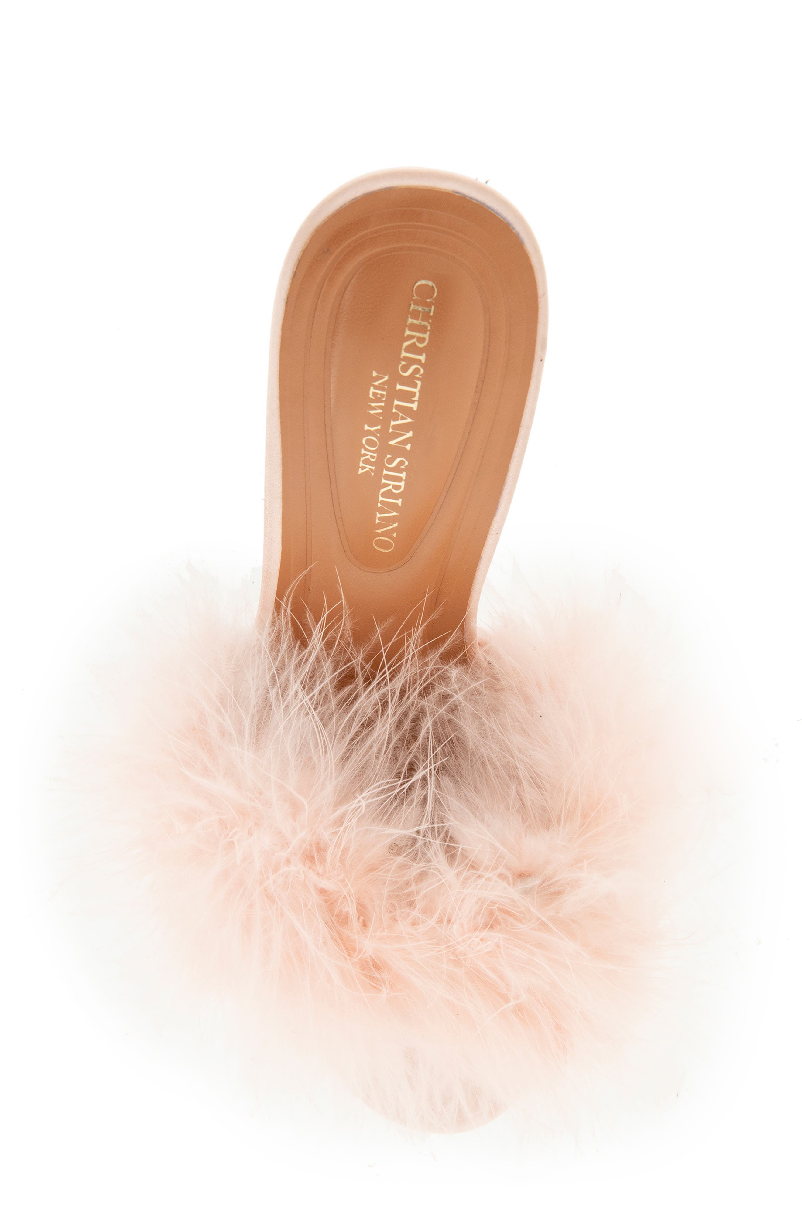 Jazeily Feather Slide Sandal, Alternate, color, BLUSH