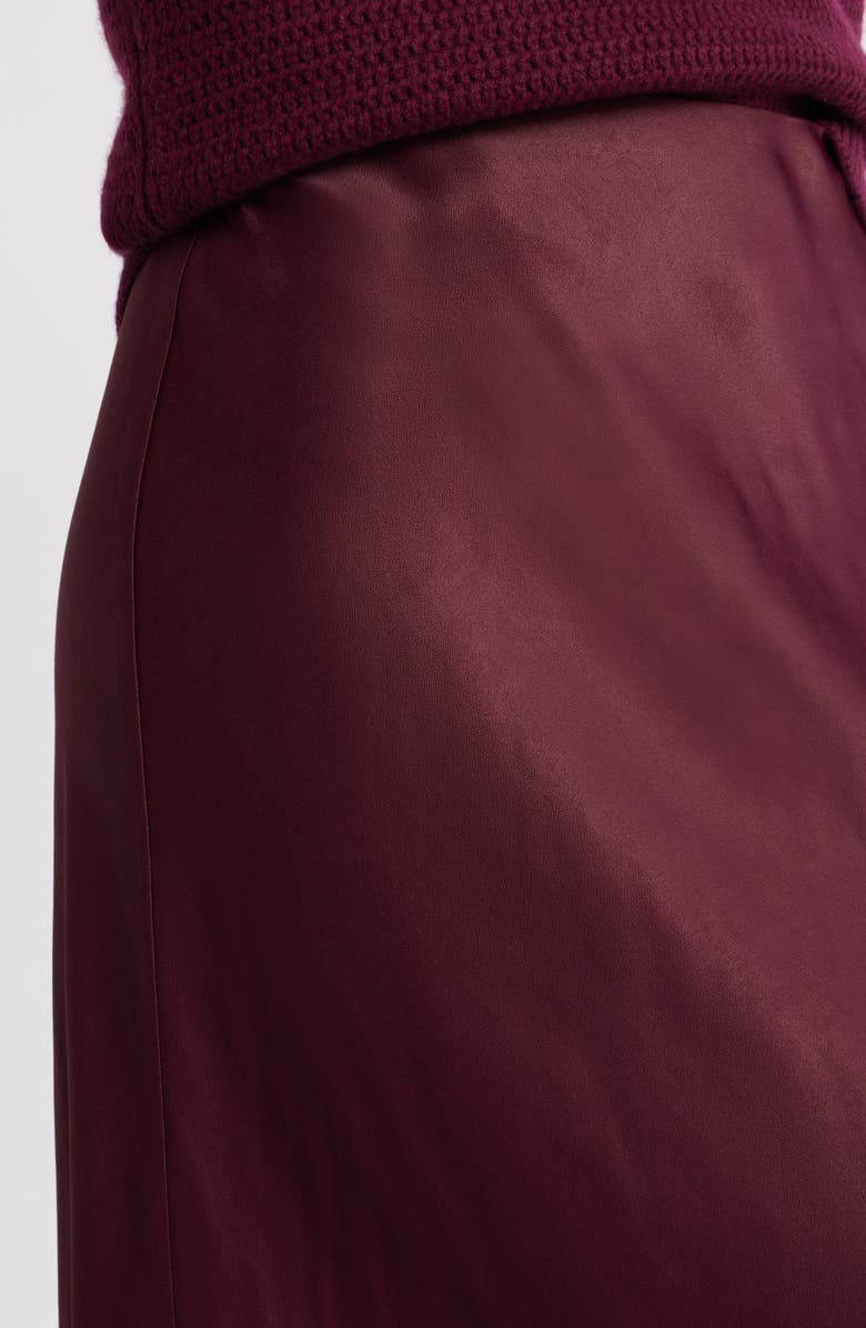 Nordstrom Bias Cut Satin Skirt, Alternate, color, Burgundy Royale