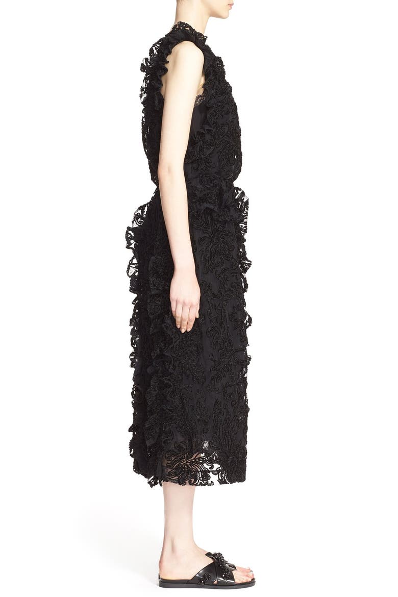 Embroidered Chenille Dress, Alternate, color, BLACK