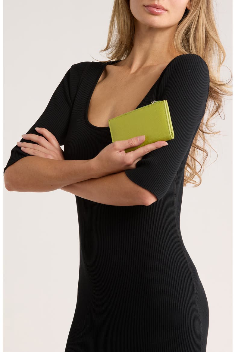 Delilah Slim Bifold Card Wallet, Alternate, color, NEUTRAL GREEN