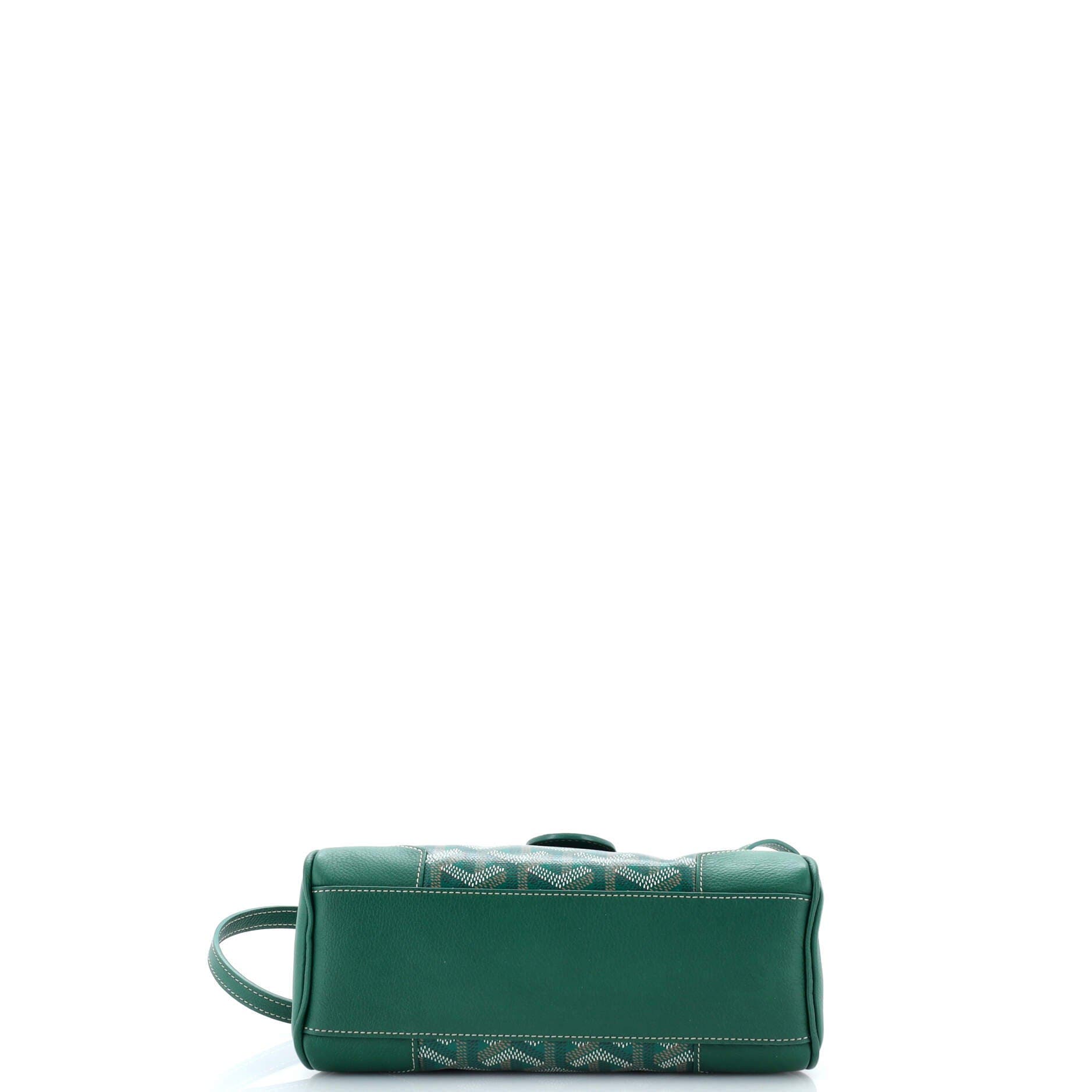 Pre-Owned Goyard Saigon Top Handle Bag Coated Canvas with Leather Mini, Alternate, color, Green